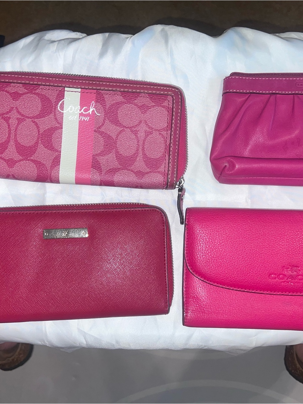 Coach Hot Pink Leather Wristlet - Picture 4 of 4